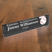 野球の机の名札 デスクネームプレート (側面)