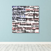 野球の栄光 |色あせグランジたアメリカ国旗の言葉 キャンバスプリント (インサイチュ (ウッドフロア))