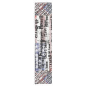 野球の栄光 |色あせグランジたアメリカ国旗の言葉 ショートテーブルランナー (正面)