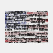 野球の栄光 |色あせグランジたアメリカ国旗の言葉 ドアマット (正面)