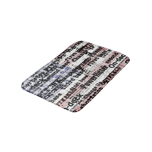 野球の栄光 |色あせグランジたアメリカ国旗の言葉 バスマット (アングル)