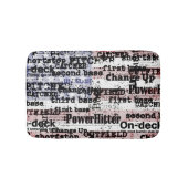 野球の栄光 |色あせグランジたアメリカ国旗の言葉 バスマット (正面)