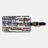 野球の栄光 |色あせグランジたアメリカ国旗の言葉 ラゲッジタグ (正面横)