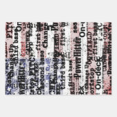 野球の栄光 |色あせグランジたアメリカ国旗の言葉 ラッピングペーパーシート (正面3)