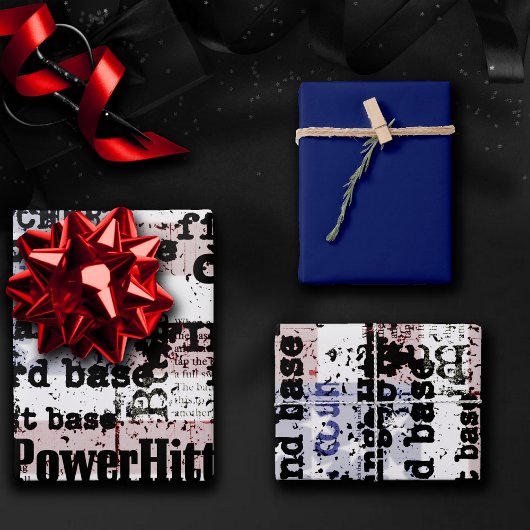 野球の栄光 |色あせグランジたアメリカ国旗の言葉 ラッピングペーパーシート