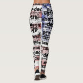 野球の栄光 |色あせグランジたアメリカ国旗の言葉 レギンス (裏面)