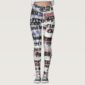 野球の栄光 |色あせグランジたアメリカ国旗の言葉 レギンス (正面)