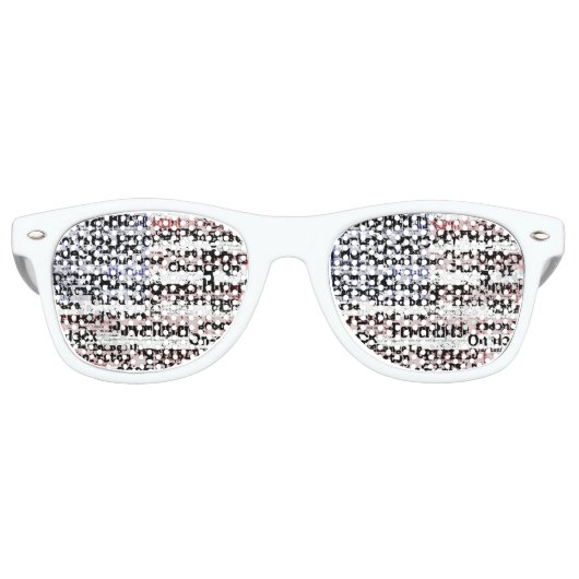 野球の栄光 |色あせグランジたアメリカ国旗の言葉 レトロサングラス (正面)