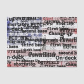 野球の栄光 |色あせグランジたアメリカ国旗の言葉 薄葉紙 (正面)