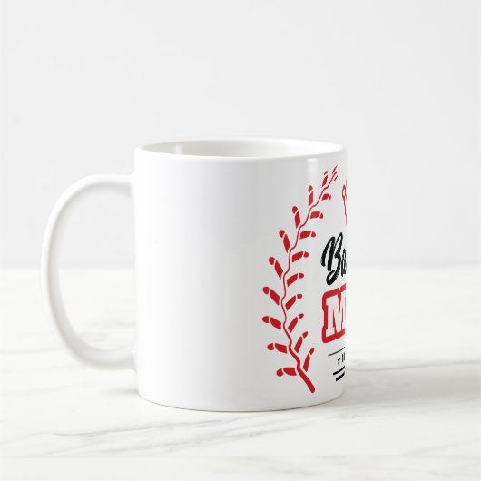 野球の母は永遠の最高の冠を着る コーヒーマグカップ (左)