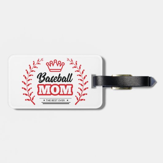 野球の母は永遠の最高の冠を着る ラゲッジタグ (裏面横)