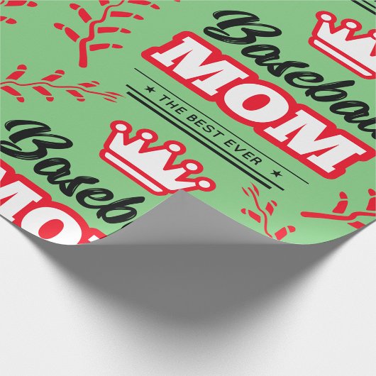 野球の母は永遠の最高の冠を着る ラッピングペーパー