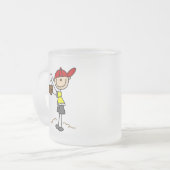 野球の水差しの棒の姿のマグ フロストグラスマグカップ (正面左)