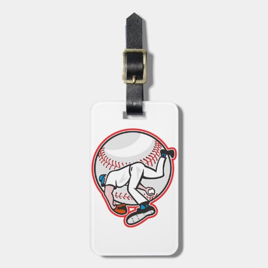 野球の水差しの荷物のラベル ラゲッジタグ (正面縦)