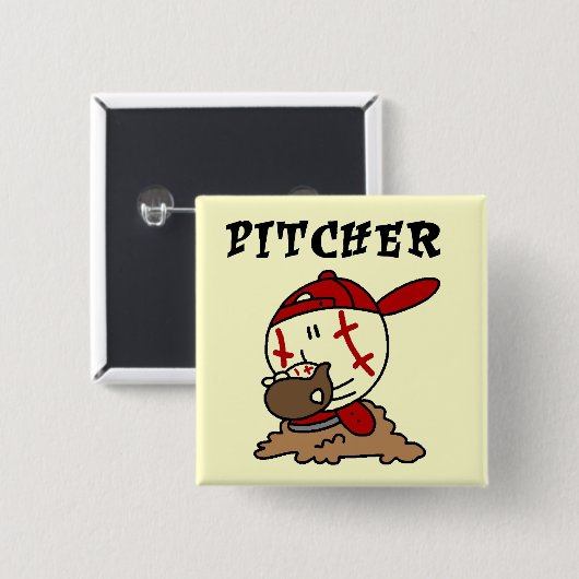 野球の水差しのTシャツおよびギフト 缶バッジ (正面&裏面)