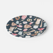 野球の海軍のテクスチャ ペーパープレート (アングル)