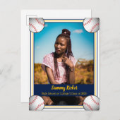 野球の海軍&金ゴールド卒業 案内ポストカード (正面/裏面)