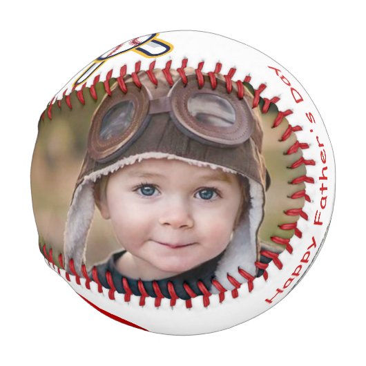 野球の父の日パーソナライズされた 野球ボール (正面右)
