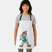 野球の犬と野球こうもり エプロン (インサイチュ)