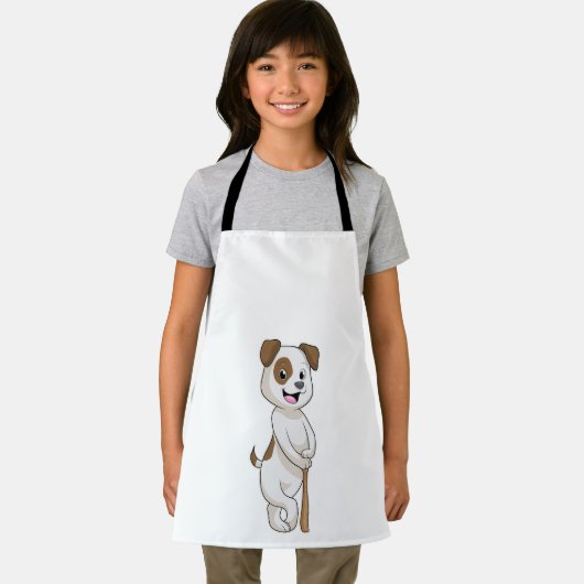 野球の犬と野球こうもり エプロン (インサイチュ)