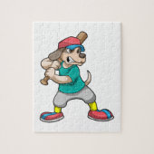 野球の犬と野球こうもり ジグソーパズル (縦)