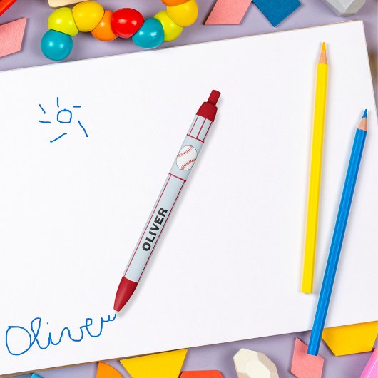 野球の球体名 黒ボールペン