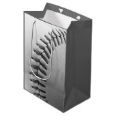 野球の白黒 ミディアムペーパーバッグ (正面アングル)