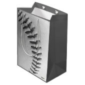 野球の白黒 ミディアムペーパーバッグ (裏面アングル)