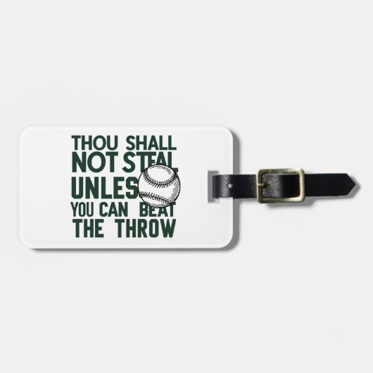 野球の盗みユーモアシャツ ラゲッジタグ (正面横)