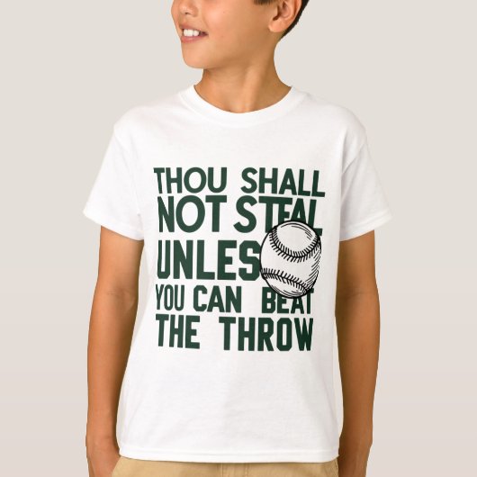 野球の盗みユーモアシャツ Tシャツ (正面)
