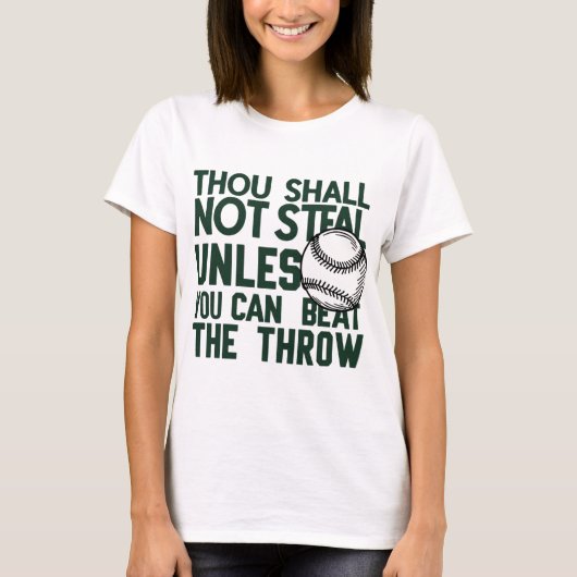 野球の盗みユーモアシャツ Tシャツ (正面)