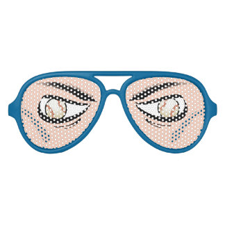 野球の目を持つグおもしろいラス アビエーターサングラス