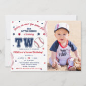 野球の第2の誕生日パーティー 招待状 (正面)