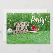 野球の節約日パーティー 招待状 (正面)