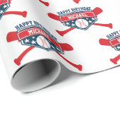 野球の紋章はあなたの大事な行事を個人化します ラッピングペーパー (ロールコーナー)