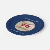 野球の紙皿、第70誕生会 ペーパープレート (アングル)