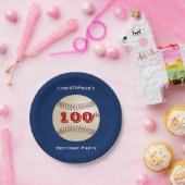 野球の紙皿、100th誕生会 ペーパープレート (パーティー)