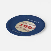 野球の紙皿、100th誕生会 ペーパープレート (アングル)