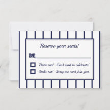 野球の細い縦縞RSVPカード