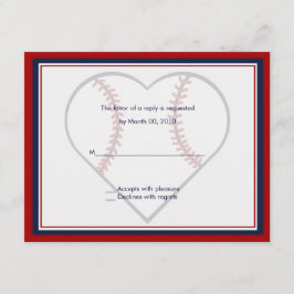 野球の結婚式の返信カード 出欠カード