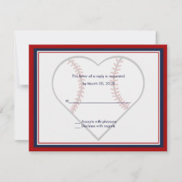 野球の結婚式の返信カード 出欠カード