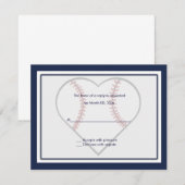 野球の結婚式招待状返信カード 出欠カード (正面/裏面)