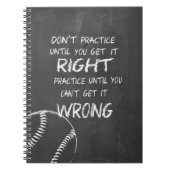 野球の練習やる気を起こさせる ノートブック (正面)