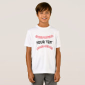 野球の縫い目4シームファストボール少年Tシャツをステッチ Tシャツ (正面フル)