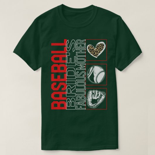 野球の花嫁の素晴らしい母ゲームデイヒョウ Tシャツ (デザイン正面)