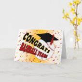 野球の花形選手のための卒業のおめでとう カード (黄色い花)