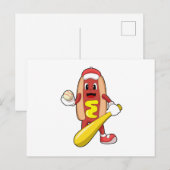 野球の試合でホットドッグ ポストカード (正面/裏面)