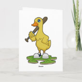 野球の試合で野球バットを持ったアヒル カード (裏面)