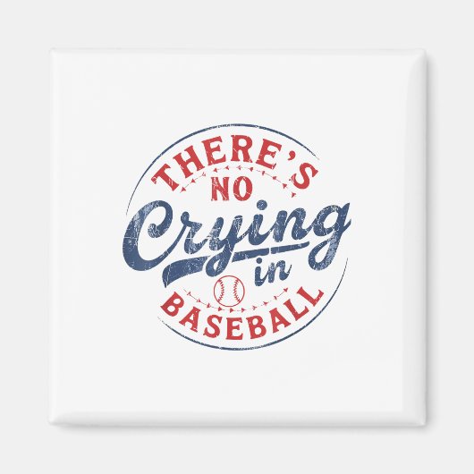 野球の試合の日のベースに泣き叫びおもしろいがない マグネット (正面)
