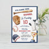 野球の試合の日 誕生日招待状 招待状 (スタンド正面)